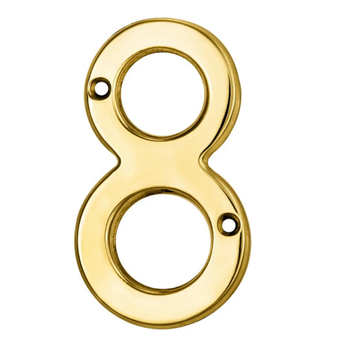 Numeral Face Fix (No.8) - Stainless Brass 76MM