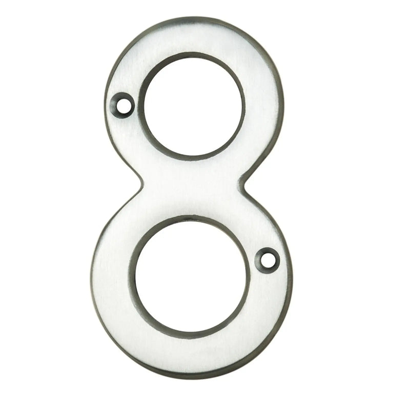 Numeral Face Fix (No.8) - Satin Chrome 76MM