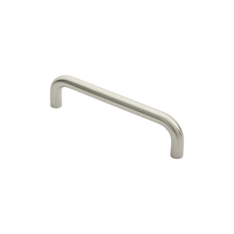 19Mm Dia. D Pull Handle - 225Mm C/C - Bolt Through Fixing - Satin Stainless Steel