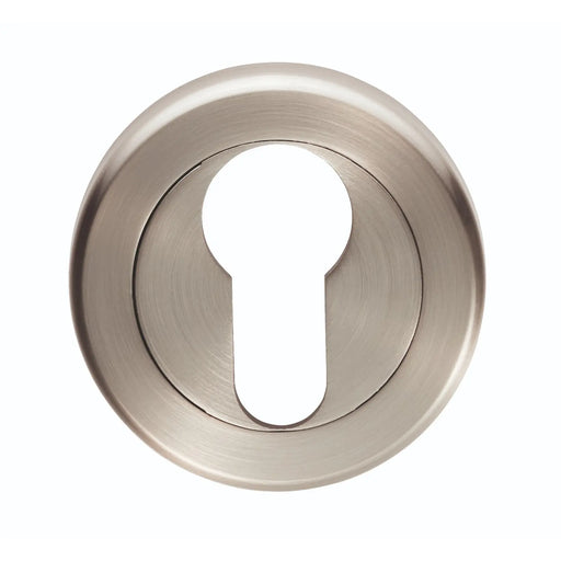 Escutcheon - Euro Profile - Screw-On Round Rose - Satin Nickel