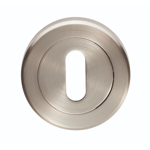 Escutcheon - Lock Profile - Screw-On Round Rose - Satin Nickel