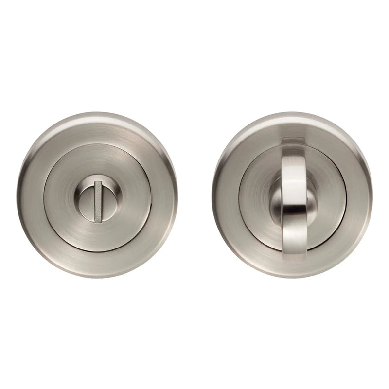 Turn & Release - 5Mm Spindle - Screw-On Round Rose - Retail Pack - Satin Nickel