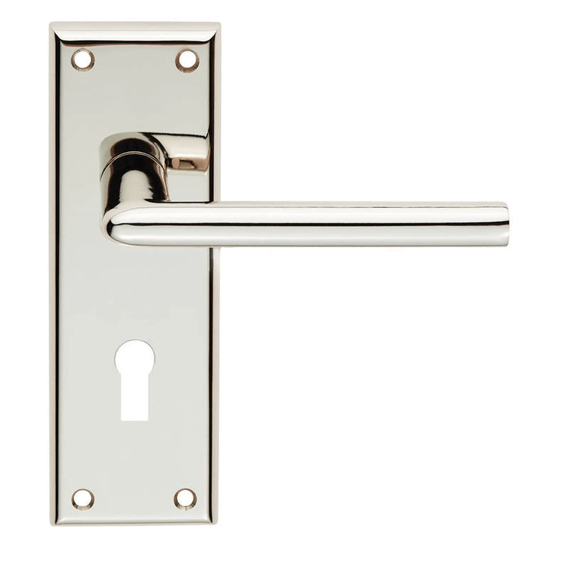 Dieci Lever On Face-Fix Backplate - Lock 57Mm - Polished Nickel