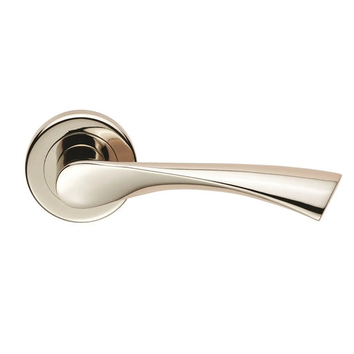 Venti Lever On Sprung Screw-On Round Rose - Polished Nickel