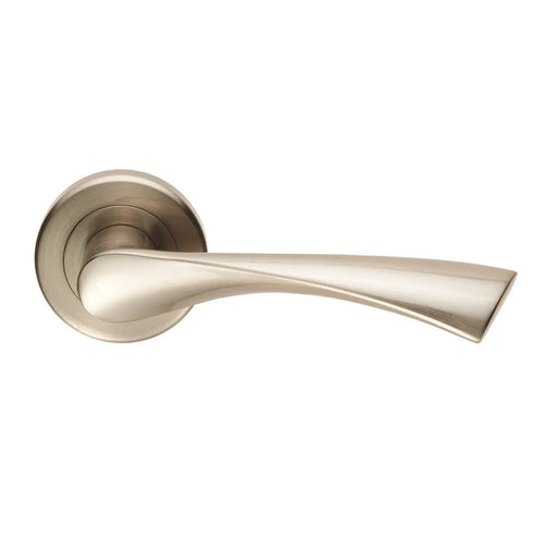 Venti Lever On Sprung Screw-On Round Rose - Satin Nickel