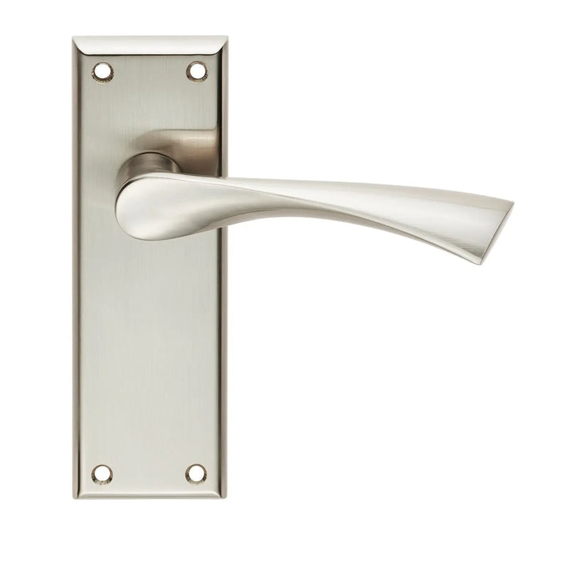 Venti Lever On Face-Fix Backplate - Latch - Satin Nickel