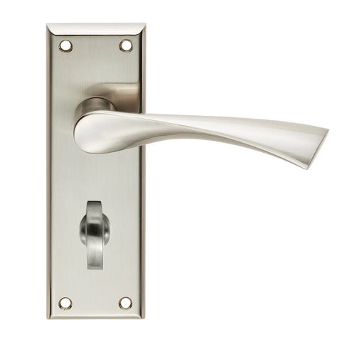 Venti Lever On Face-Fix Backplate - Bathroom 57Mm - Retail Pack - Satin Nickel