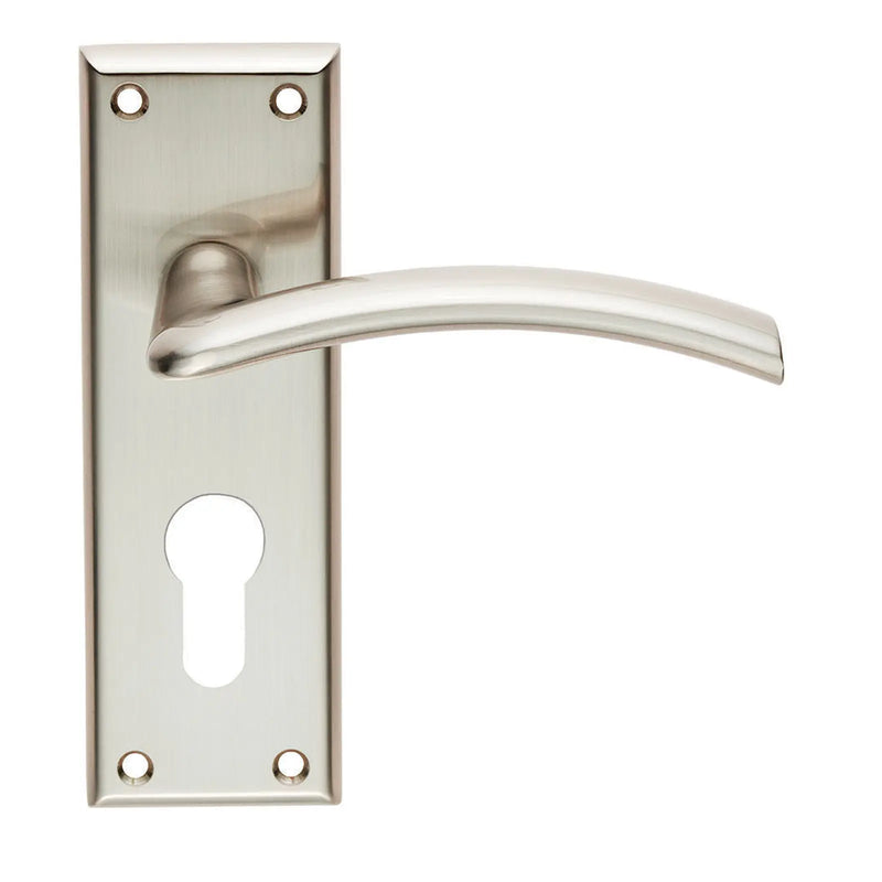 Trenta Lever On Face-Fix Backplate - Euro 47.5Mm - Satin Nickel