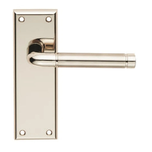 Quaranta Lever On Face-Fix Backplate - Latch - Polished Nickel/Satin Nickel