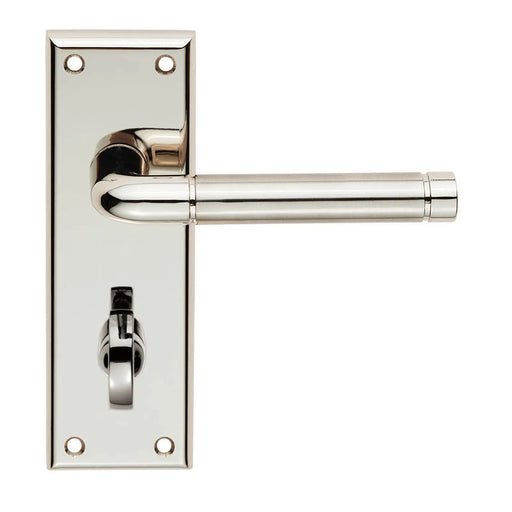 Quaranta Lever On Face-Fix Backplate - Bathroom 57Mm - Retail Pack - Polished Nickel/Satin Nickel