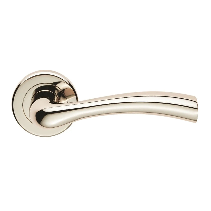 Cinquanta Lever On Sprung Screw-On Round Rose - Polished Nickel
