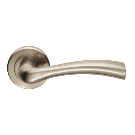 Cinquanta Lever On Sprung Screw-On Round Rose - Retail Pack - Satin Nickel
