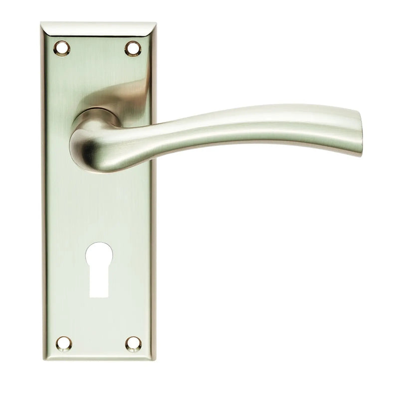 Cinquanta Lever On Face-Fix Backplate - Lock 57Mm - Satin Nickel