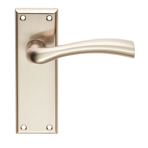Cinquanta Lever On Face-Fix Backplate - Latch - Satin Nickel