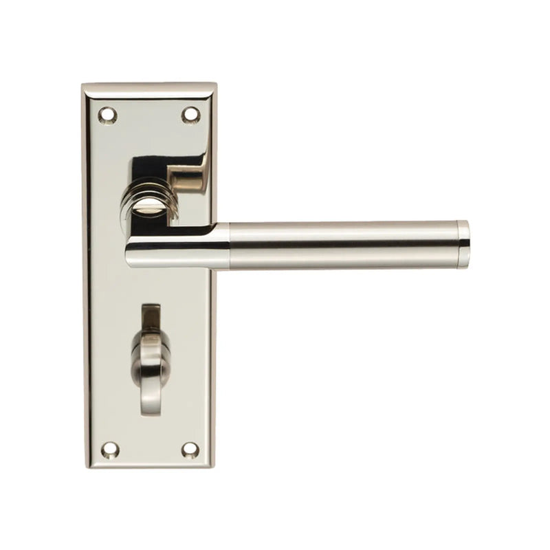 Sessanta Lever On Face-Fix Backplate - Bathroom 57Mm - Polished Nickel/Satin Nickel