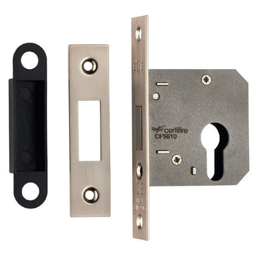 64Mm Dead Lock - Euro - Square - Satin Nickel
