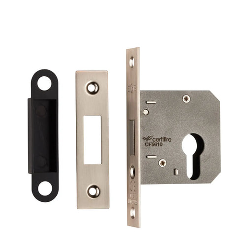 76Mm Dead Lock - Euro - Square - Satin Nickel