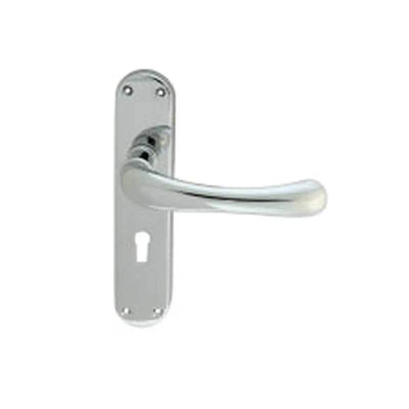 Ibra Lever On Backplate - Lock 57Mm C/C Cro (Polished Chrome) - Polished Chrome 185MM X 40MM