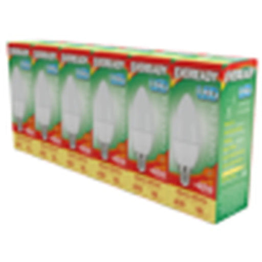 Eveready LED SES Candle E14 Pack 6 3000k/470lm