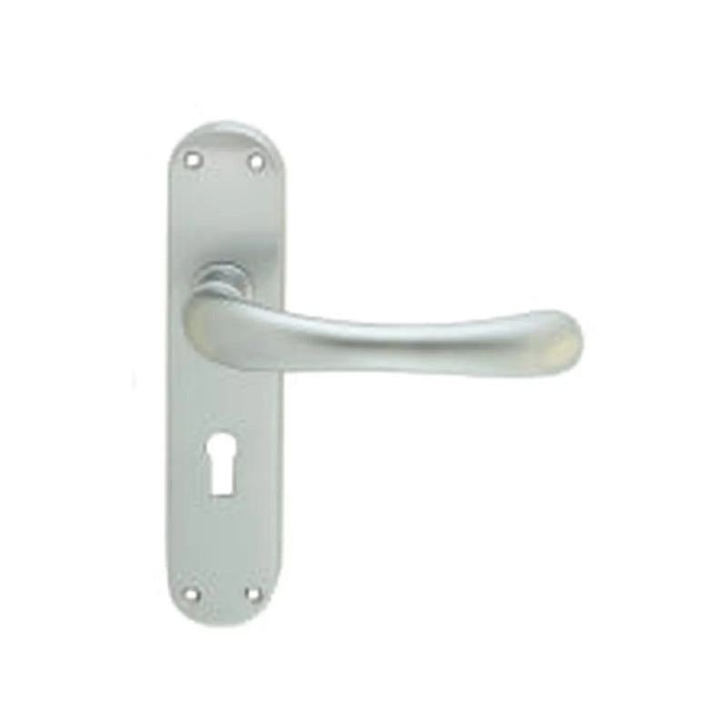 Ibra Lever On Backplate - Lock 57Mm C/C Csa (Satin Chrome) - Satin Chrome 185MM X 40MM