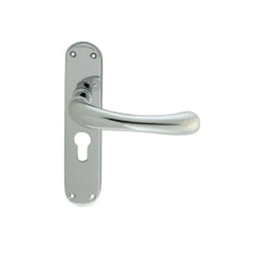 Ibra Lever On Backplate - Lock Euro Profile 47.5Mm C/C Cro (Polished Chrome) - Polished Chrome 185MM X 40MM