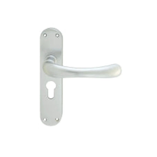 Ibra Lever On Backplate - Lock Euro Profile 47.5Mm C/C Csa (Satin Chrome) - Satin Chrome 185MM X 40MM