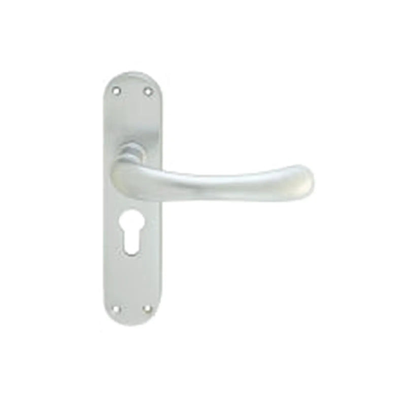 Ibra Lever On Backplate - Lock Euro Profile 47.5Mm C/C Csa (Satin Chrome) - Satin Chrome 185MM X 40MM