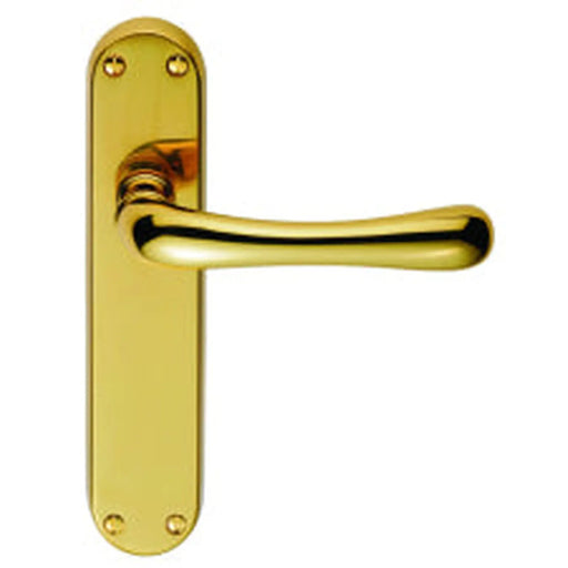 Ibra Lever On Backplate - Latch Otl (Polished Brass) - Polished Brass 185MM X 40MM