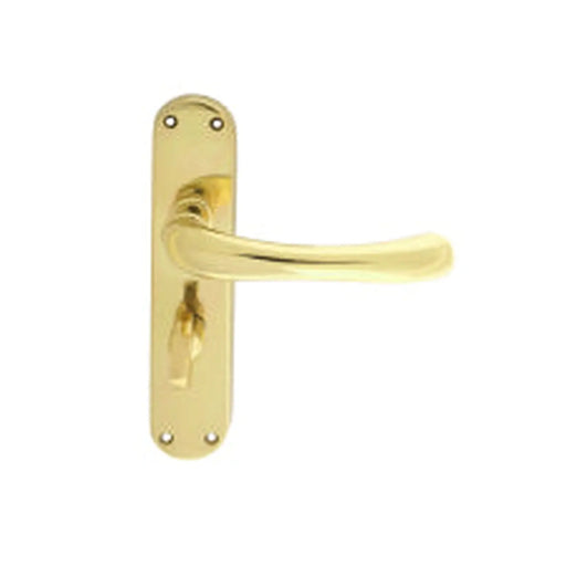 Ibra Lever On Backplate - Bathroom 57Mm C/C Otl (Polished Brass) - Polished Brass 185MM X 40MM