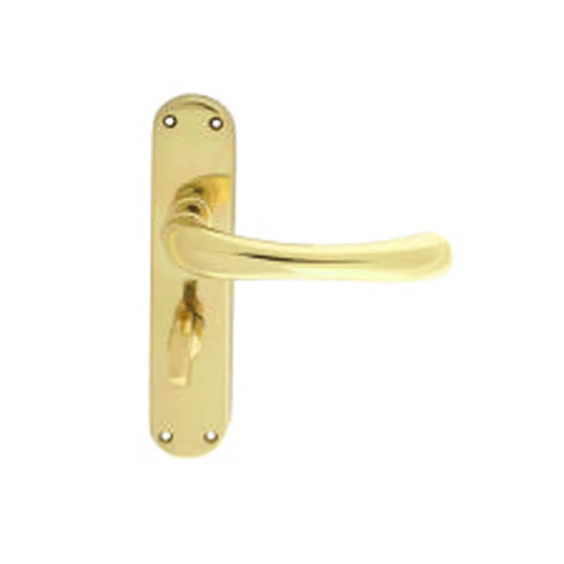 Ibra Lever On Backplate - Bathroom 57Mm C/C Otl (Polished Brass) - Polished Brass 185MM X 40MM
