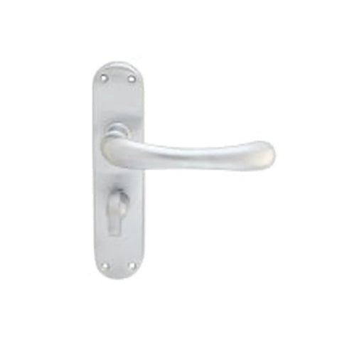 Ibra Lever On Backplate - Bathroom 57Mm C/C - Satin Chrome 185MM X 40MM