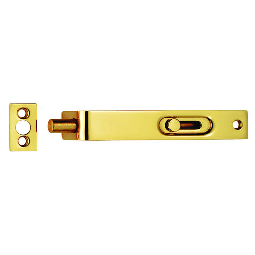 Flush Bolt (Sunk Slide) - Polished Brass 102MM X 15MM
