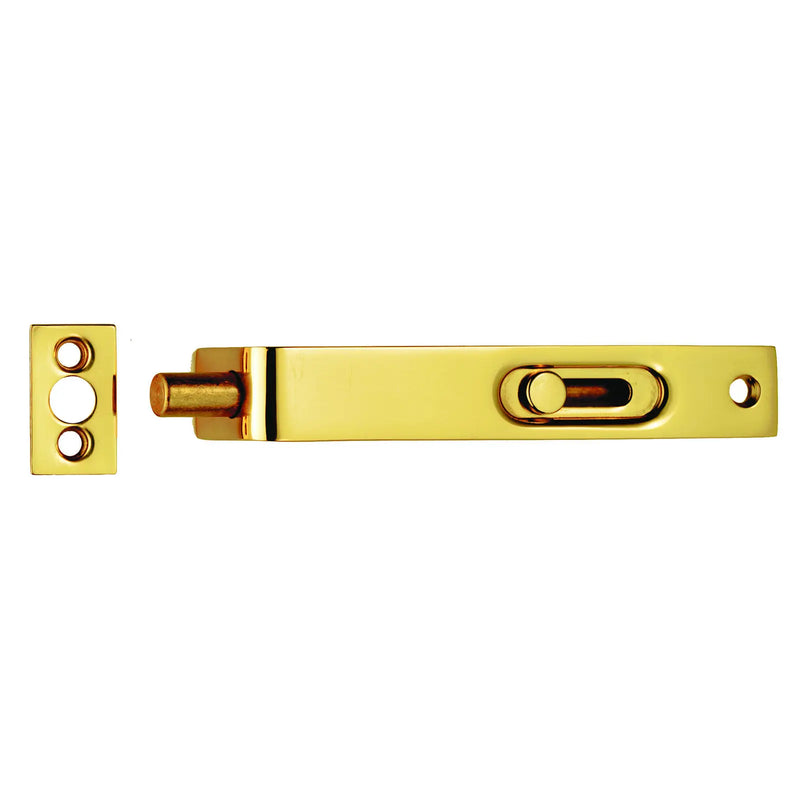 Flush Bolt (Sunk Slide) - Polished Brass 102MM X 15MM