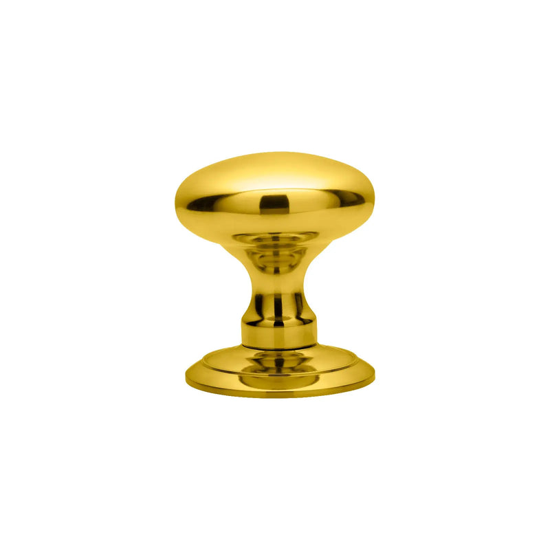Ice Solid Mortice Knob - Polished Brass 65MM