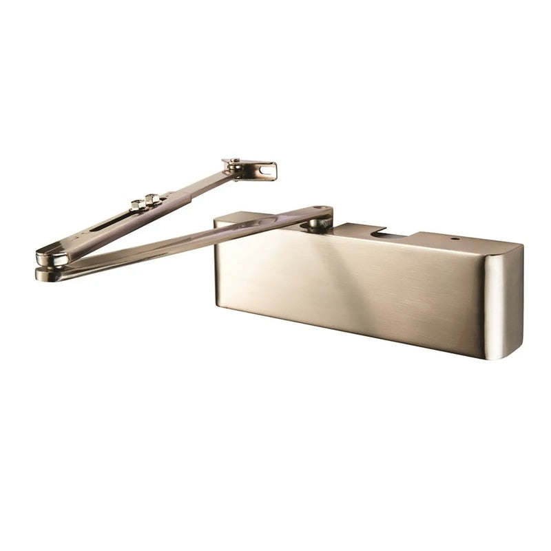 Overhead Door Closer En2-5 By Spring C/W Fig 6 Bracket En1154 - Satin Nickel - Satin Nickel Plated
