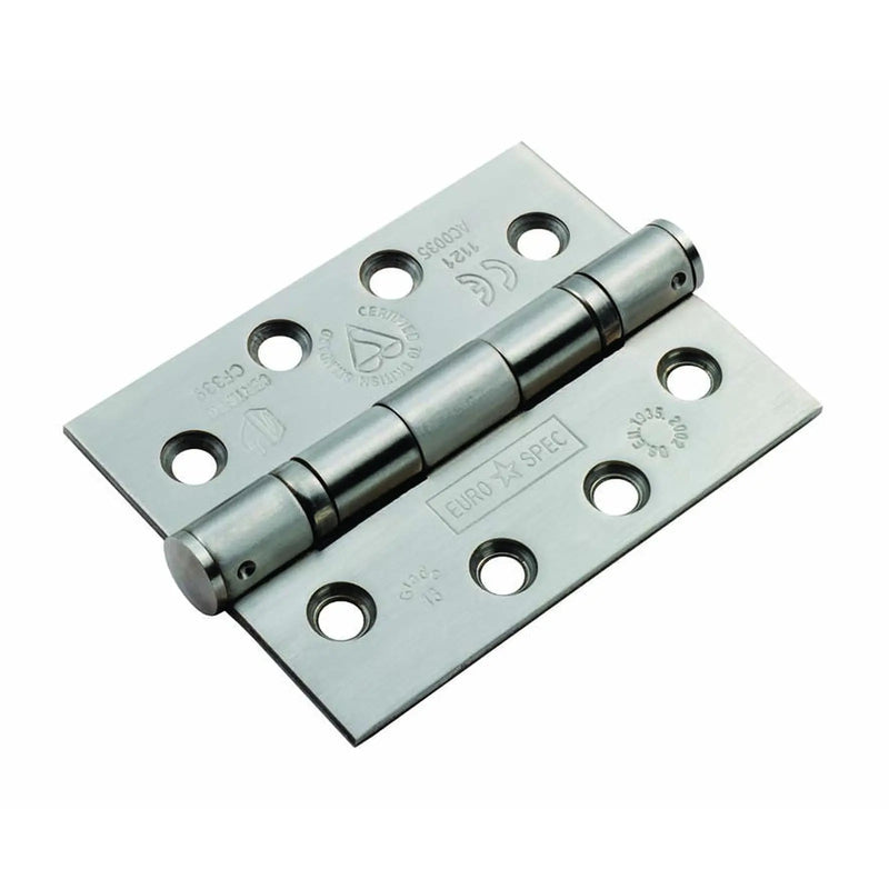 Stax 102 X 76 X 3Mm Ball Bearing Hinge - Grade 13 - 316 C/W Screws (Pair) - Satin Stainless Steel