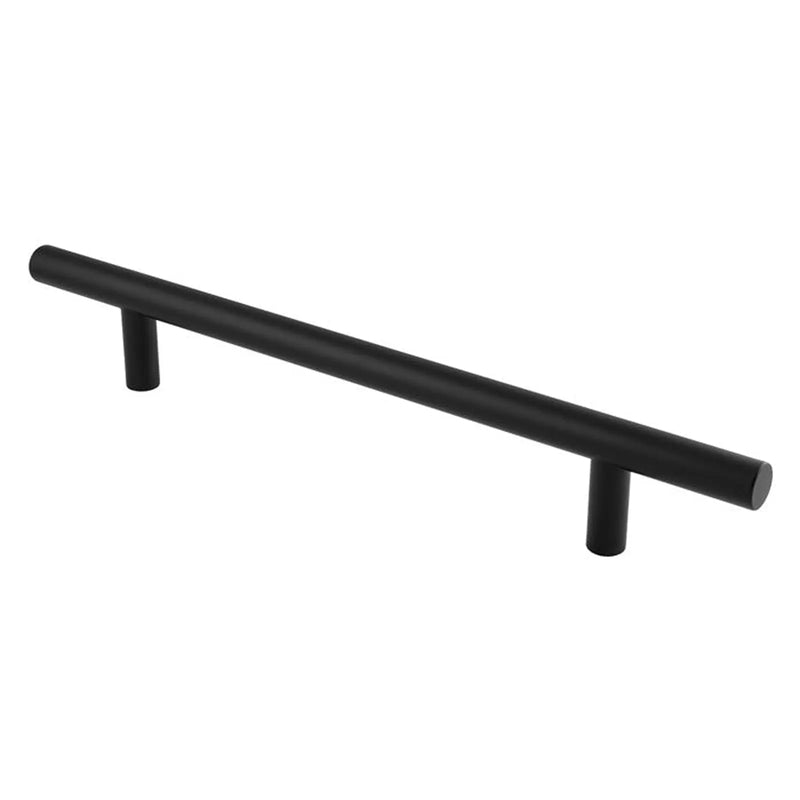 Stax 22Mm Dia. Straight T Bar Pull Handle - 300Mm C/C (450Mm O/A) - Bolt Through Fixing - Matt Black