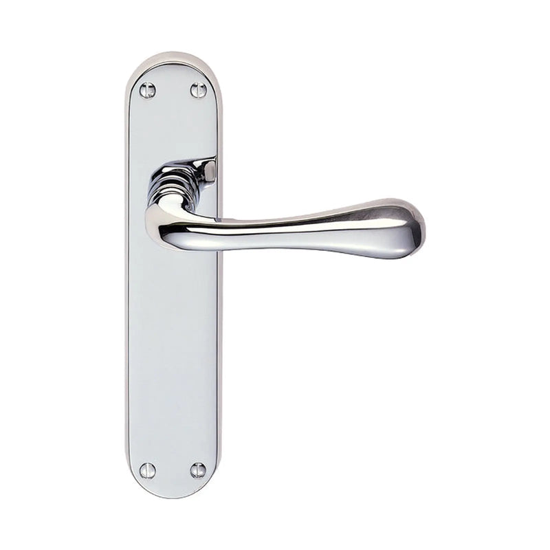 Astro Lever On Backplate - Latch Cro (Polished Chrome) - Polished Chrome 185MM X 40MM