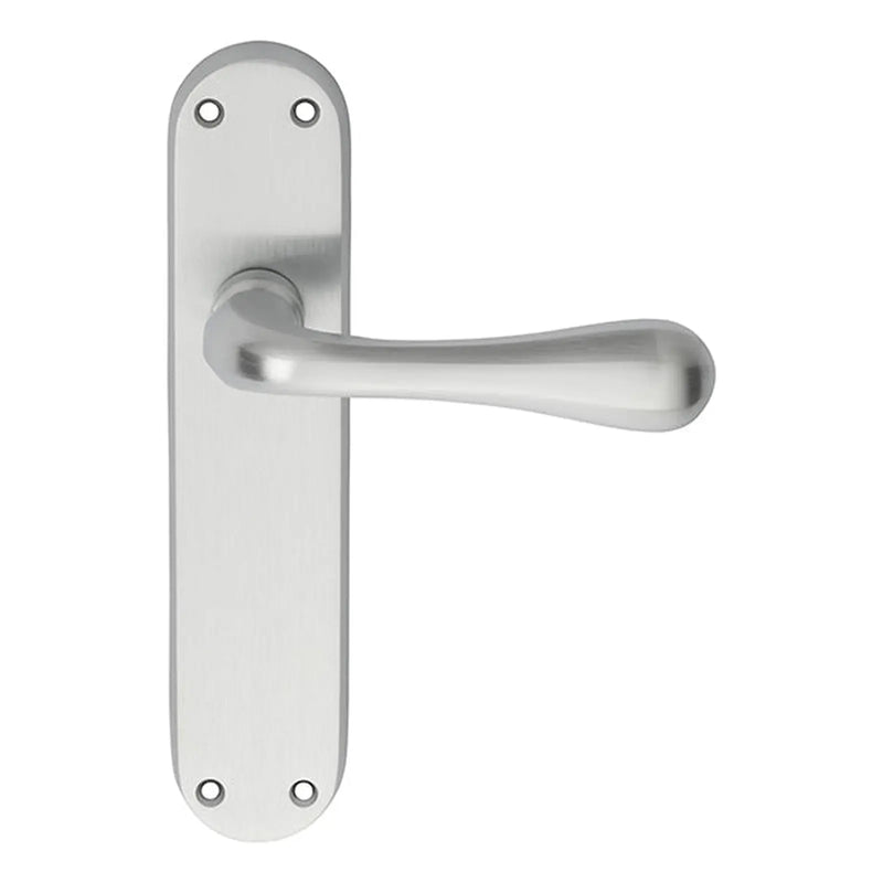 Astro Lever On Backplate - Latch Csa (Satin Chrome) - Satin Chrome 185MM X 40MM