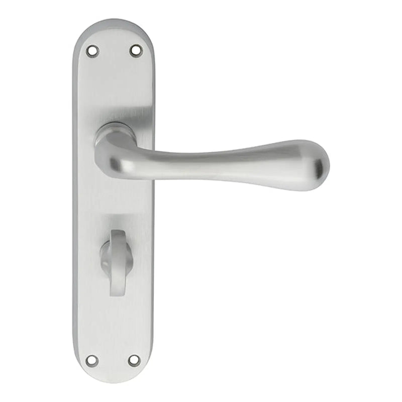 Astro Lever On Backplate - Bathroom 57Mm C/C Csa (Satin Chrome) - Satin Chrome 185MM X 40MM