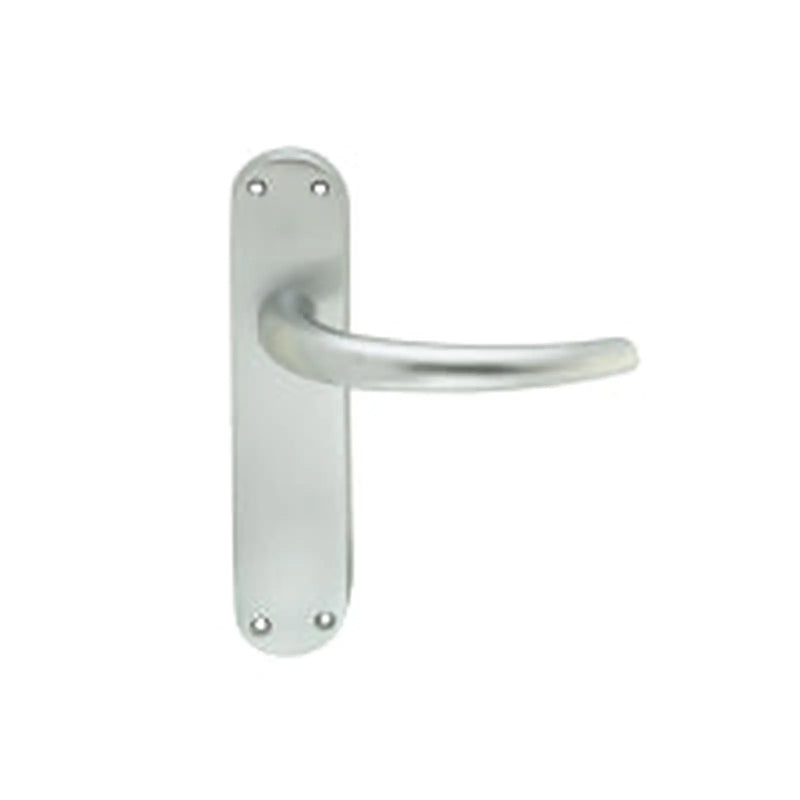 Lilla Lever On Backplate - Latch Csa (Satin Chrome) - Satin Chrome 185MM X 40MM