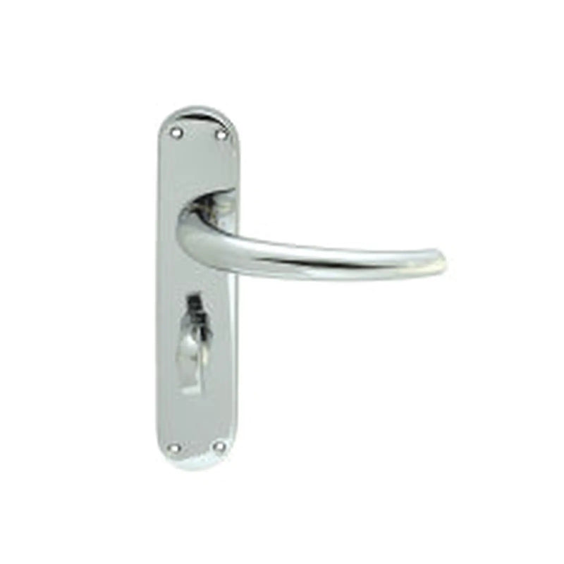 Lilla Lever On Backplate - Bathroom 57Mm C/C Cro (Polished Chrome) - Polished Chrome 185MM X 40MM