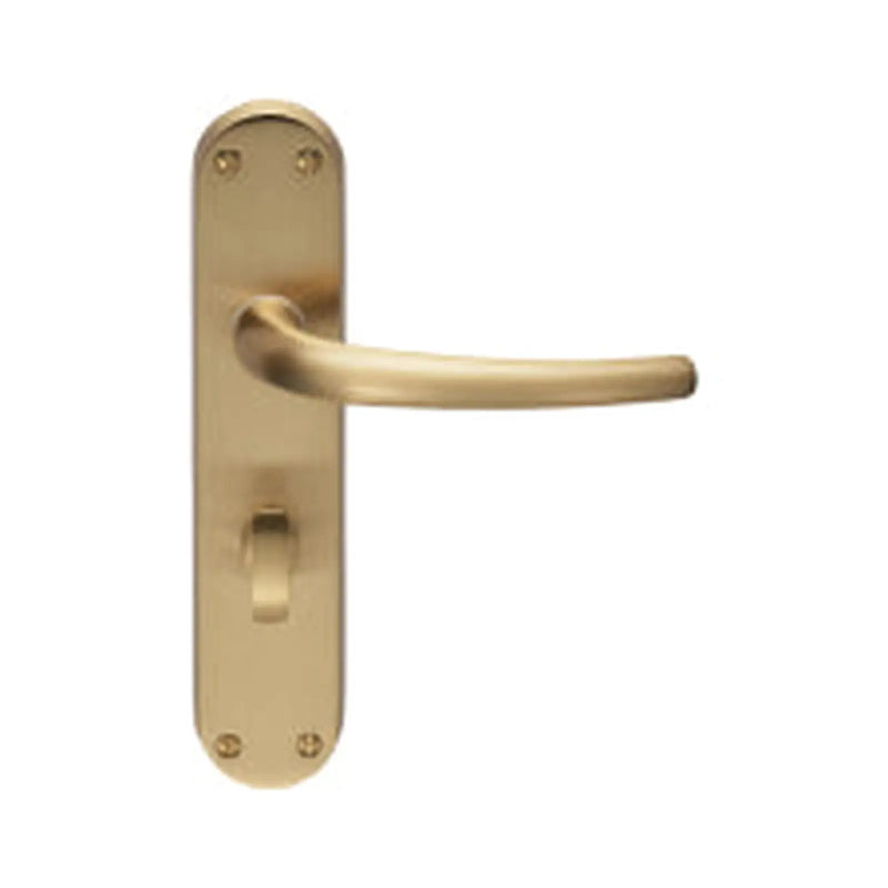 Lilla Lever On Backplate - Bathroom 57Mm C/C Osa (Satin Brass) - Satin Brass
