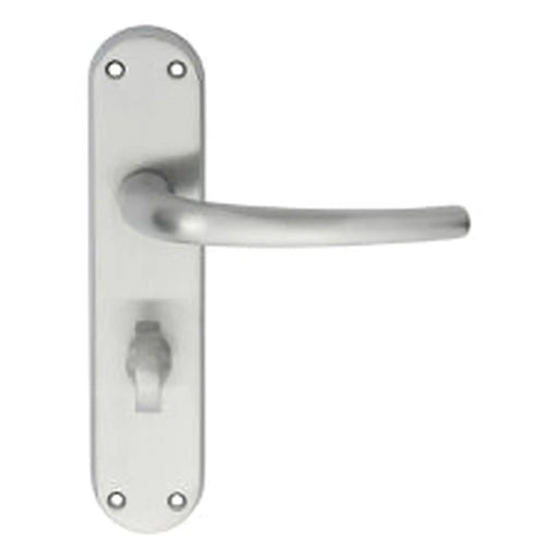 Lilla Lever On Backplate - Bathroom 57Mm C/C Csa (Satin Chrome) - Satin Chrome 185MM X 40MM