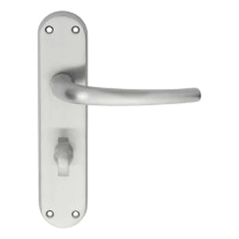 Lilla Lever On Backplate - Bathroom 57Mm C/C Csa (Satin Chrome) - Satin Chrome 185MM X 40MM
