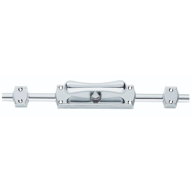 Espagnolette - Tee Knob Set With 2 X 1.2M Chrome Plated Brass Rods & Keepers - Polished Chrome