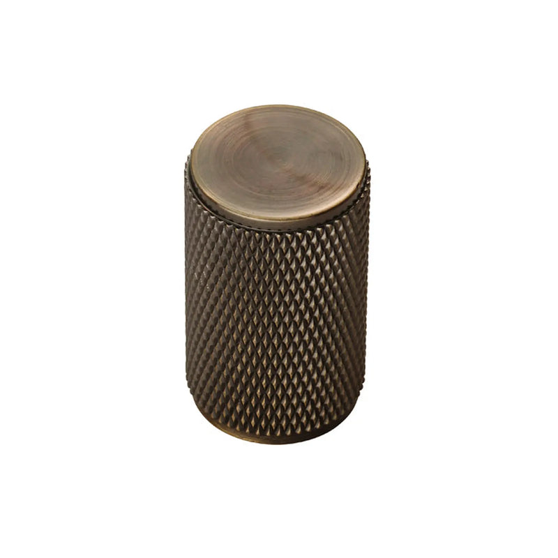 Knurled Cabinet Knob - Antique Brass