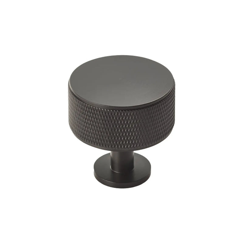 Knurled Cabinet Radio Knob - Matt Black