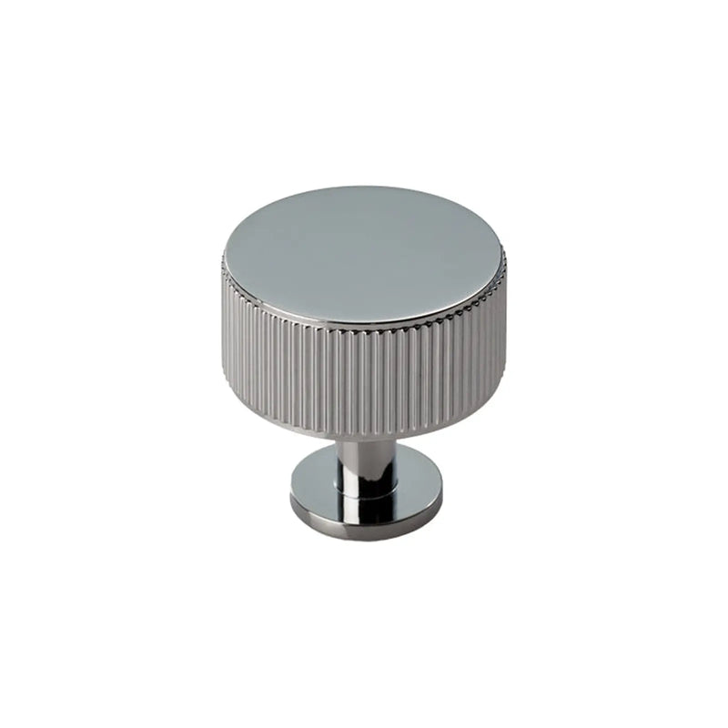 Lines Cabinet Radio Knob - Polished Chrome