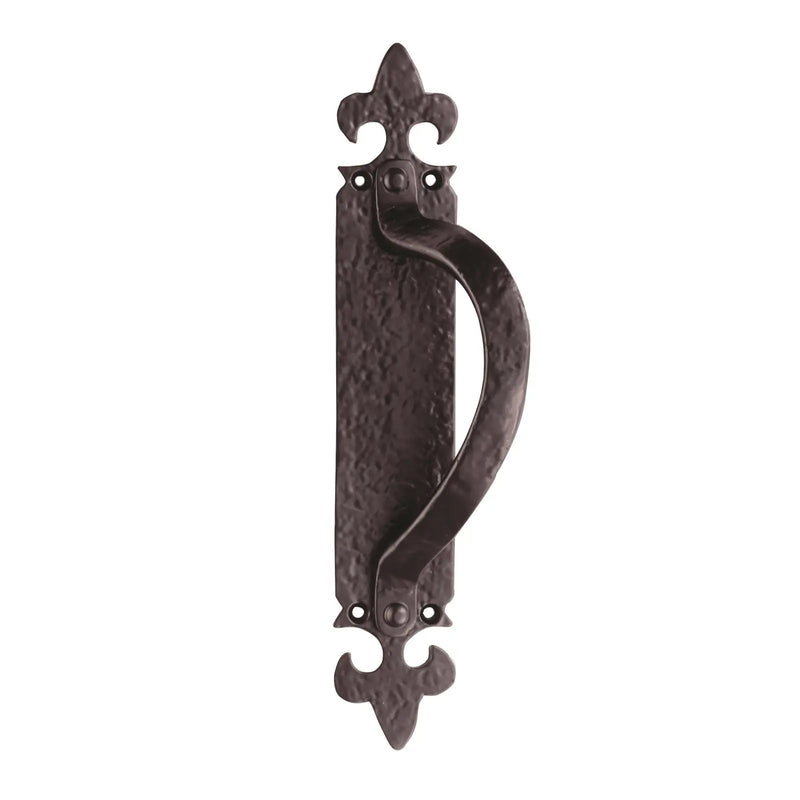 Offset Pull Handle On Backplate Right Hd - Black Antique 260 x 45 mm